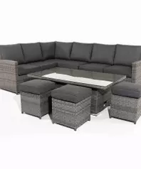 Mallory Rattan Corner Sofa Set - Coffee Table Height